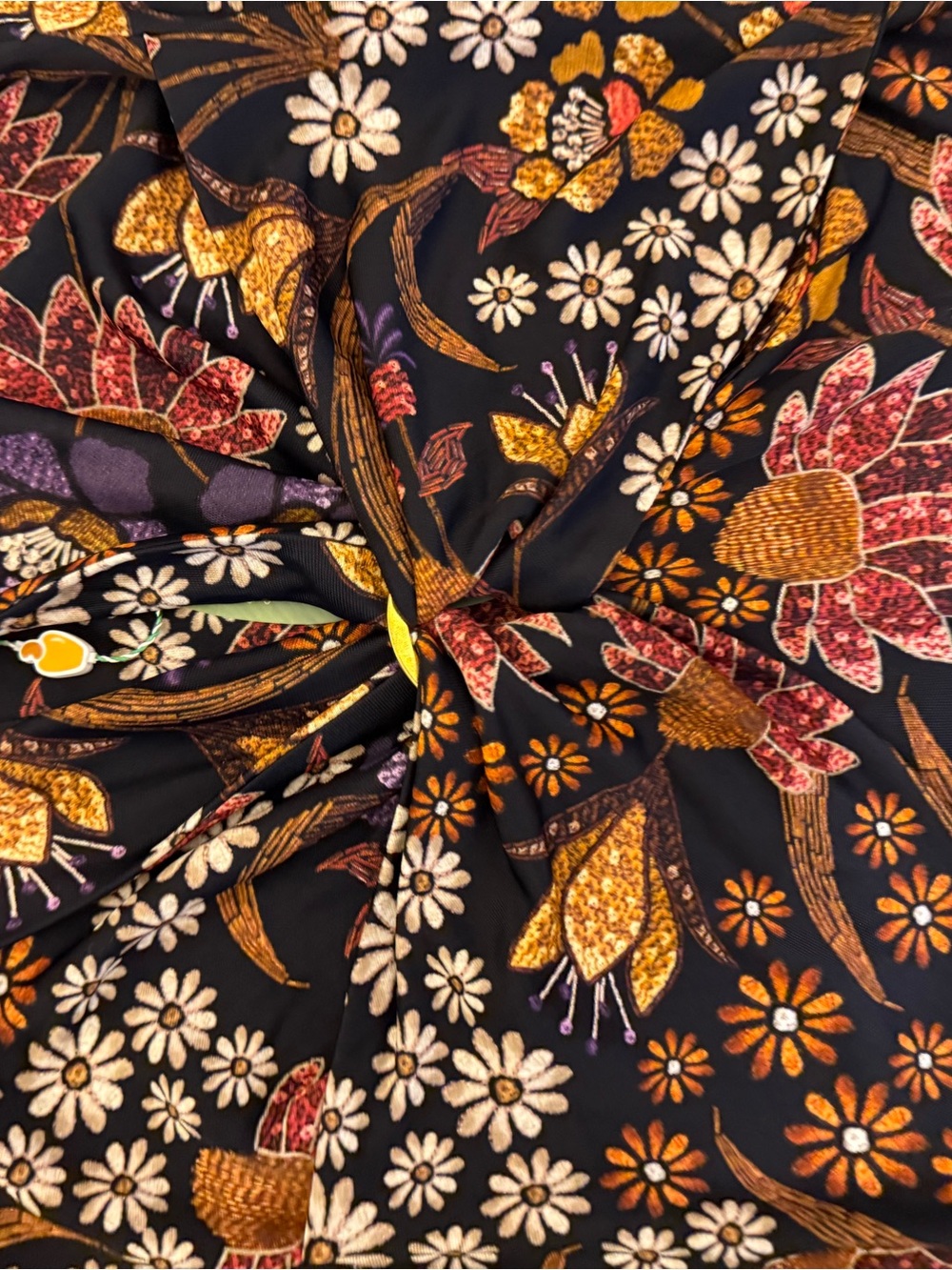 FARM Rio Black Multi Floral Twist-Front Long Sleeve Maxi Dress - Picture 6 of 6